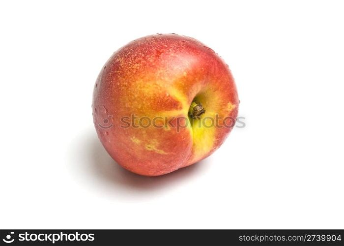 Delicious red peach isolated on white background