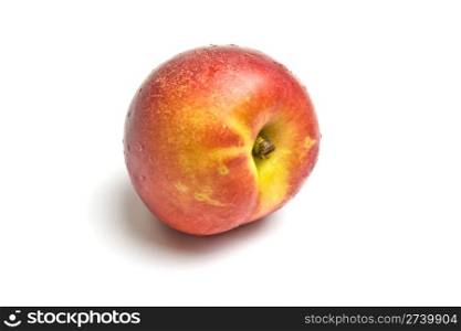 Delicious red peach isolated on white background
