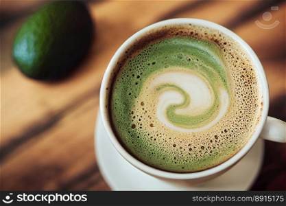 Delicious refreshing ice avocado coffee