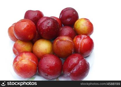 delicious ripe plums