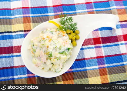 Delicious salad in the plate