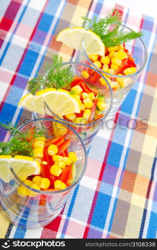 Delicious salad in the plate