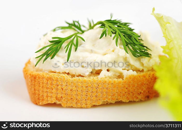 delicious sandwich of toasted bread and dill