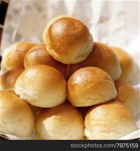 delicious soft roll bread on buffet line