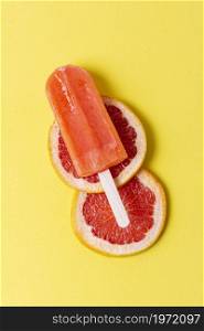 delicious summer popsicle with slices grapefruit. High resolution photo. delicious summer popsicle with slices grapefruit. High quality photo