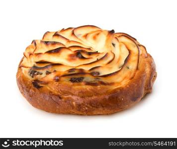 Delicious sweet cream bun isolated on white background