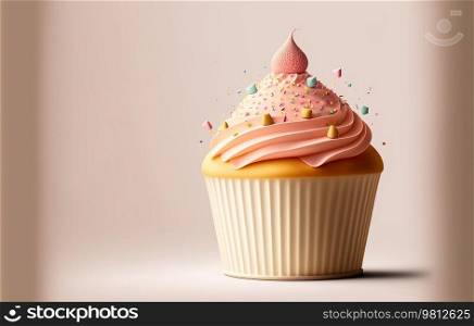 Delicious sweet cupcake. Illustration Generative AI