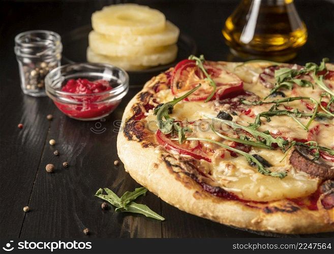 delicious traditional pizza arrangement 3. delicious traditional pizza arrangement 2
