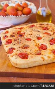 Delicious typical focaccia bread from south of italy