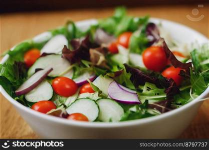 Delicious vegetarian salad bowl 3d illustrated