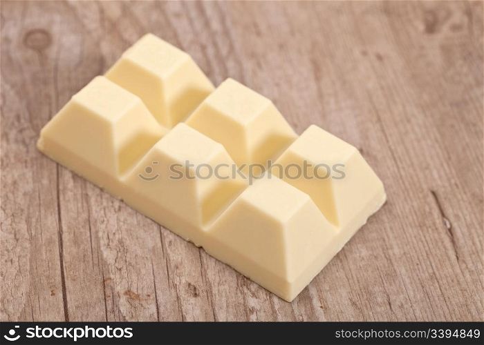 Delicious white milk chocolate blocks