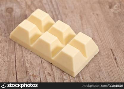 Delicious white milk chocolate blocks