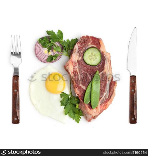Deliciouse meal in white background.