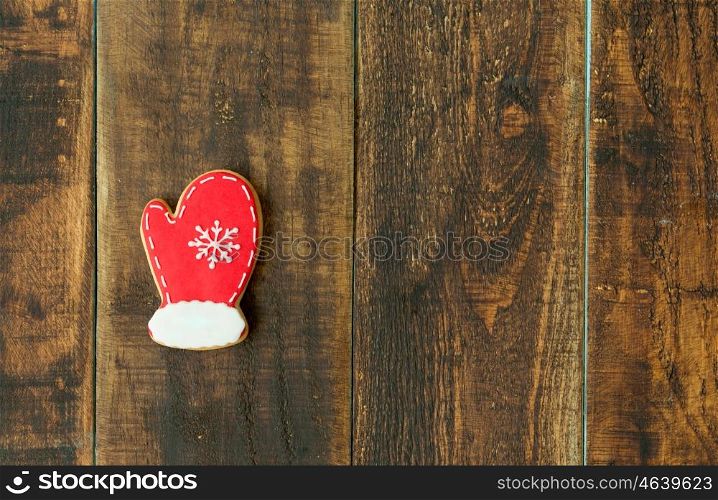 Delicius Christmas cookies on a wooden table