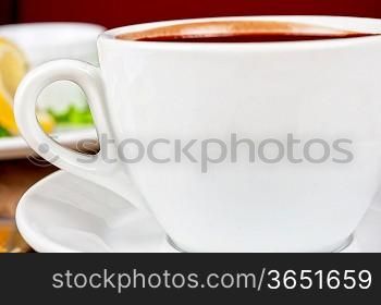 Deliicous coffee cup closeup photo