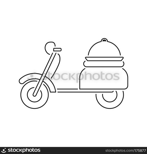 Delivering motorcycle icon. Thin line design. Vector illustration.