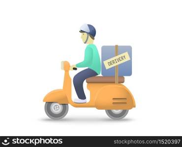delivery bike man. Vector illustration