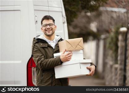 delivery male with packages 11