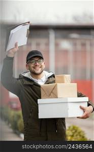 delivery male with packages 14
