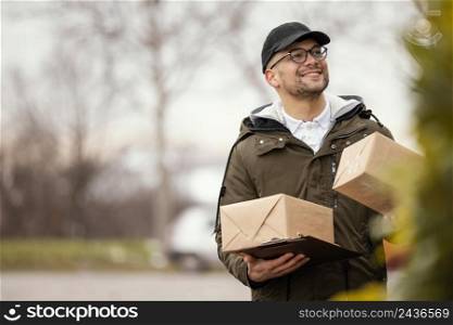 delivery male with packages 19
