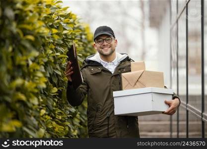 delivery male with packages 20