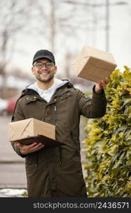 delivery male with packages 24