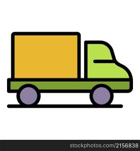 Delivery truck icon. Outline delivery truck vector icon color flat isolated. Delivery truck icon color outline vector
