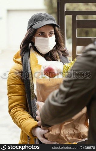 delivery woman with food package 2