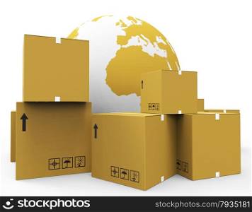 Delivery World Representing Worldly Globalisation And Courier