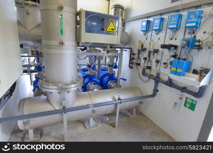 Demineralized water treatment inside of plant