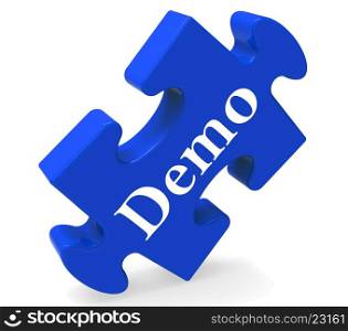 . Demo Puzzle Showing Product Demonstration Trial Or Version