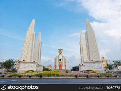 Democracy monument with blue sky in Bangkok, Thailand