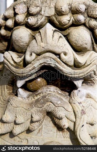 demon in the temple bangkok asia thailand abstract cross colors step gold wat palaces warrior monster