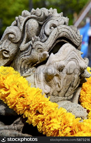 demon in the temple bangkok asia thailand abstract cross colors step gold wat palaces warrior monster