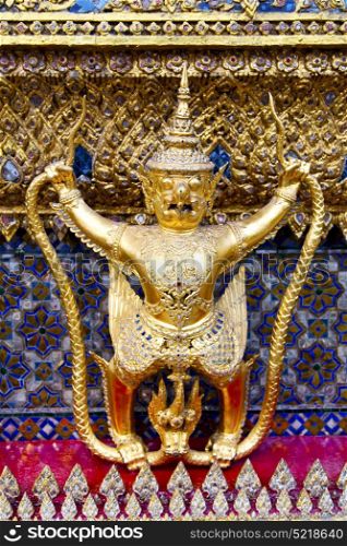 demon in the temple bangkok asia thailand abstract cross colors step gold wat palaces