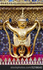 demon in the temple bangkok asia thailand abstract cross colors step gold wat palaces