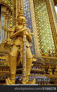 demon in the temple bangkok asia thailand abstract cross colors step gold wat palaces warrior