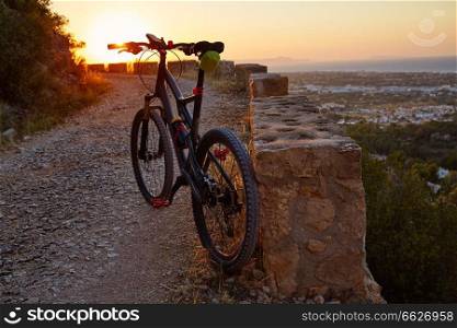 Denia Alicante from Montgo with MTB bicycle mountain bike Camino Colonia track