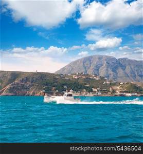 Denia Alicante Llaut boat sailing in Las Rotas Mongo at Mediterranean Spain