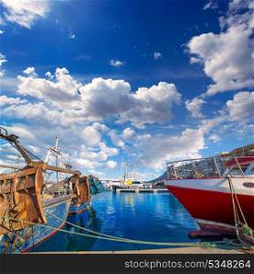 Denia Alicante port with blue summer sky in Spain at Valencian community
