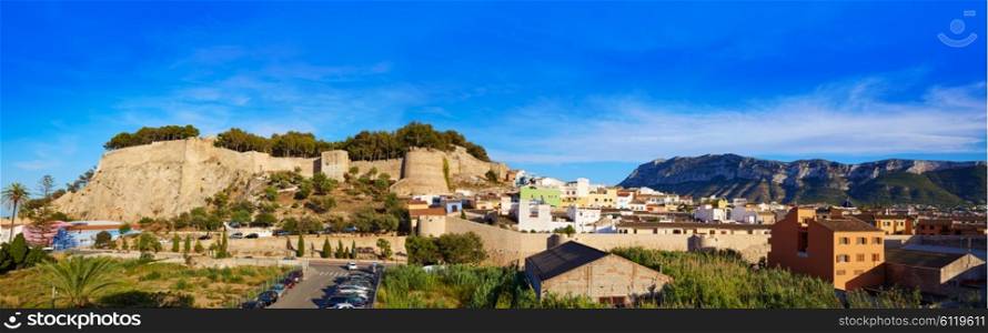 Denia castle and village panoramic view in Alicante Spain