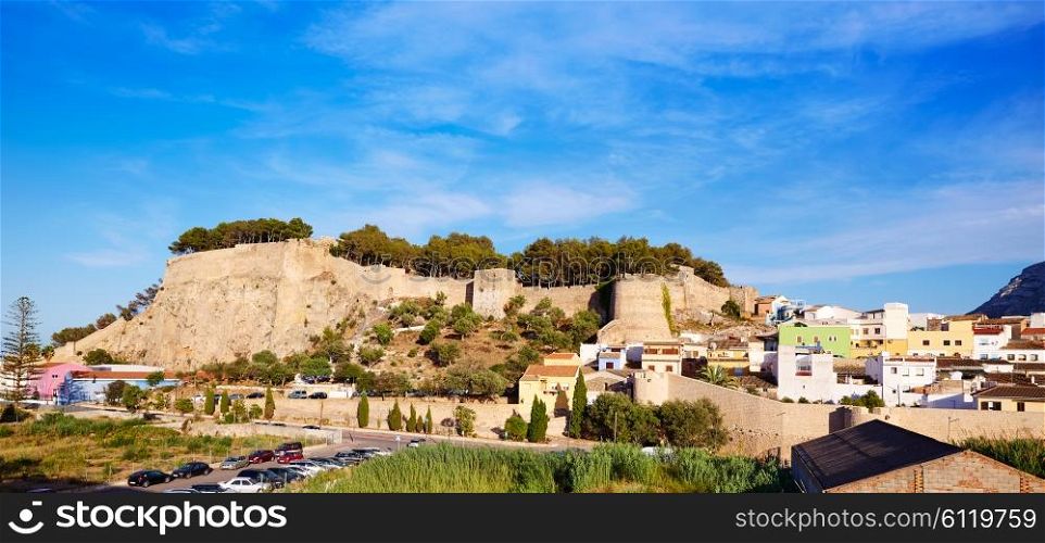 Denia castle and village panoramic view in Alicante Spain