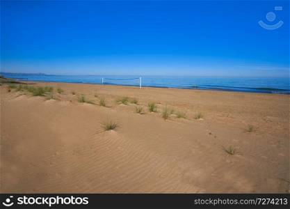 Denia las Marinas les Bovetes beach in Alicante of Spain dunes