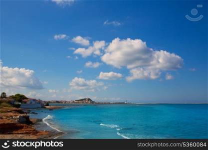 Denia las Rotas and Marineta Casiana beach at alicante Valencia Province of Spain