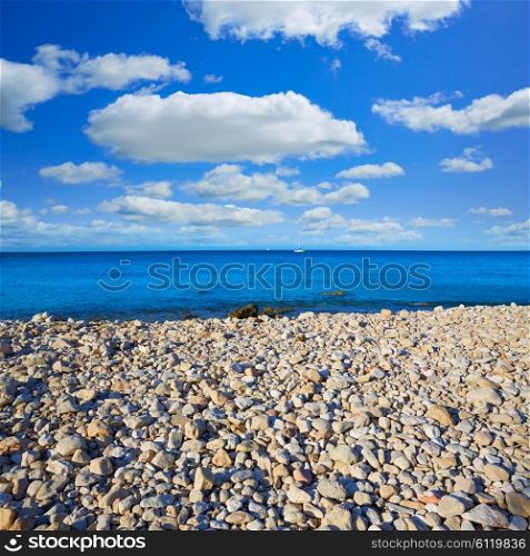 Denia Las Rotas beach in Mediterranean Alicante of Spain