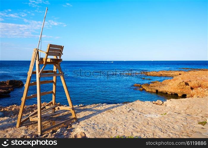 Denia Las Rotas beach in Mediterranean Alicante of Spain