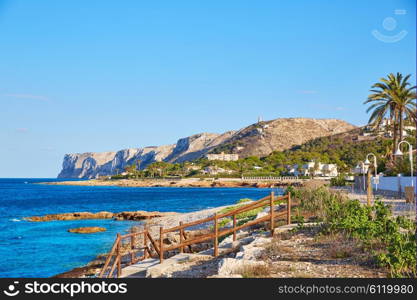 Denia Las Rotas beach in Mediterranean Alicante of Spain