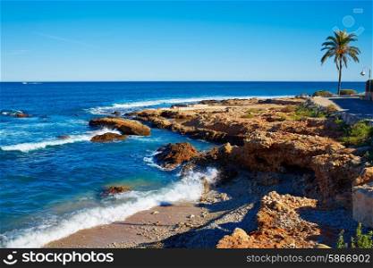 Denia Las Rotas Rotes beach in Alicante Mediterranean sea of Spain