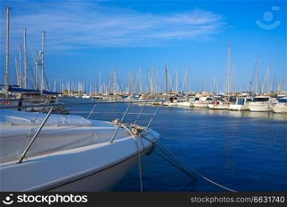 Denia marina boats in Nautico at Alicante province of Spain