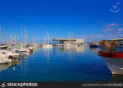 Denia marina port in Alicante of Mediterranean Spain
